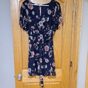 Maurices Blue and Pink Flutter Sleeve Sundress